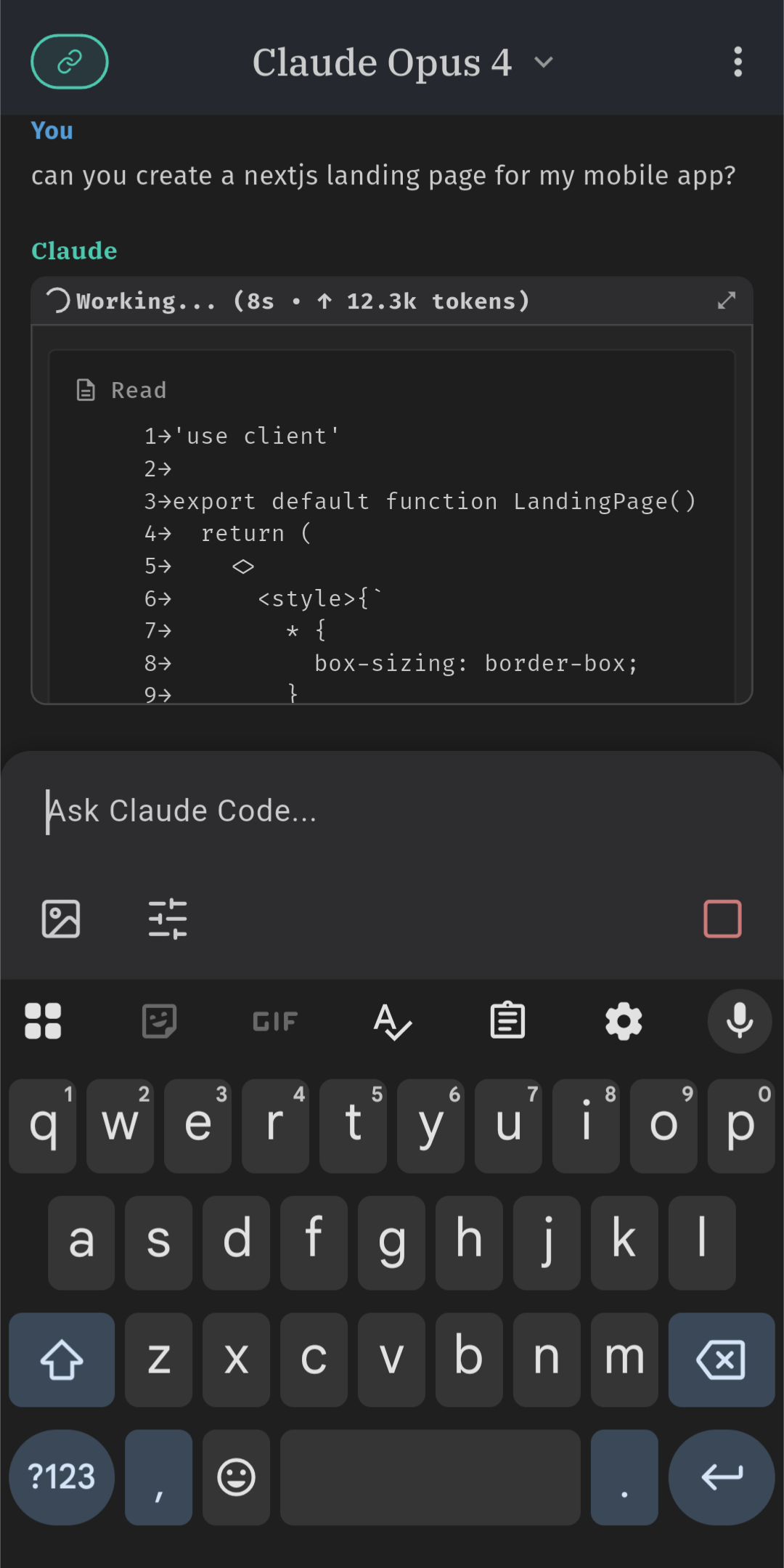 CodeRemote App Interface